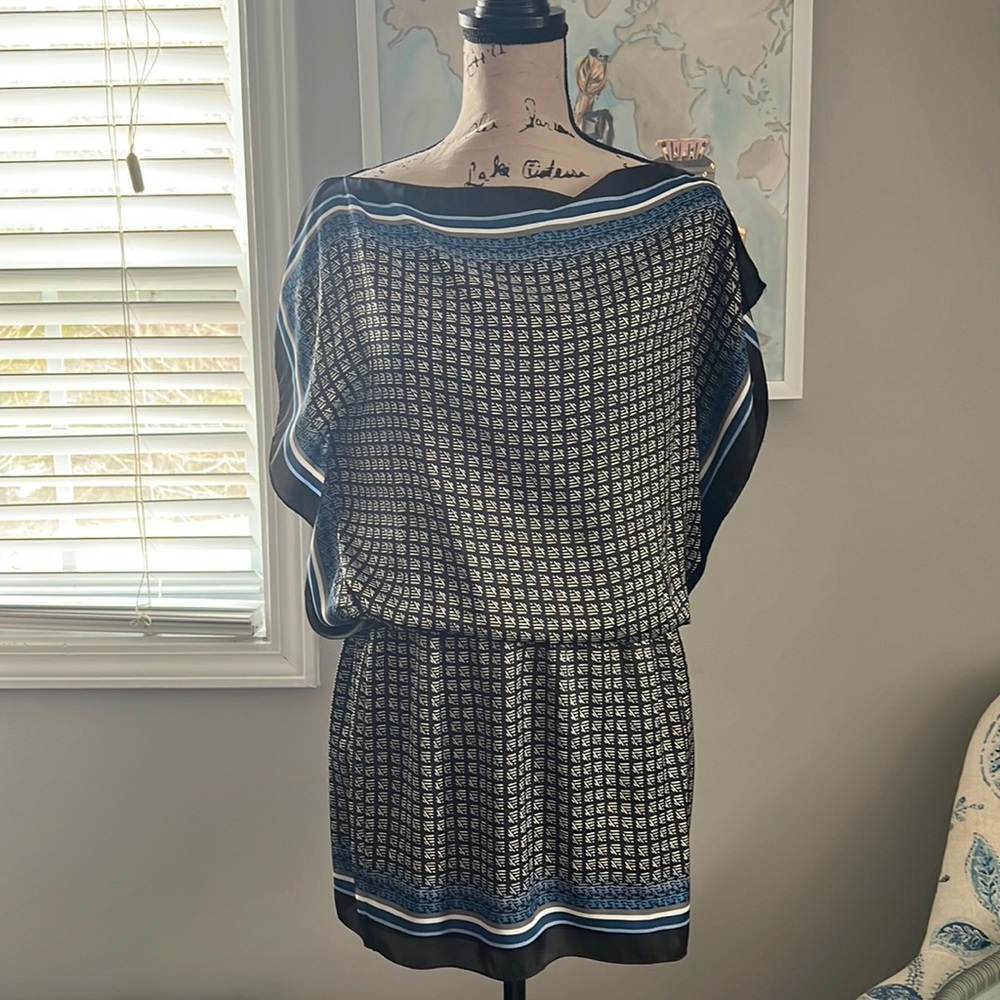 Max Studio, black and blue Handkerchief dress Size Medium